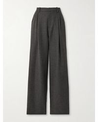 LIBEROWE - The Vanguard Annie Hose Mit Weitem Bein Aus Wolle Mit Falten - Lyst
