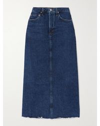Agolde - Net Sustain Hilla Frayed Organic Denim Maxi Skirt - Lyst