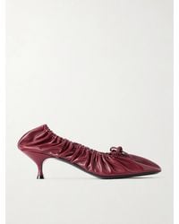 Herbert Levine - Gather Around 55 Bow-Detailed Gathered Leather Pumps - Lyst