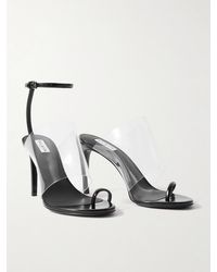 Alaïa - Asymmetric Patent-Leather And Pvc Sandals - Lyst