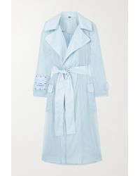 McQ Breathe Belted Ripstop Trench Coat - Blue
