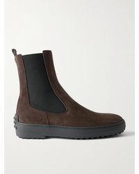 Tod's - Winter Gommini Suede Chelsea Boots - Lyst