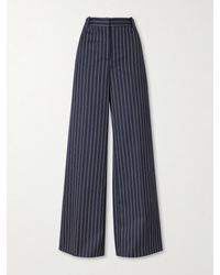 Nili Lotan - Rivers Striped Wool Wide-Leg Pants - Lyst