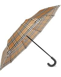 Burberry Trafalgar Checked Shell Umbrella - Natural