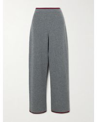 Gucci - Striped Ribbed Wool-Blend Wide-Leg Pants - Lyst