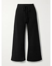 Nili Lotan - Kiki Cropped Voile-Trimmed Cotton-Jersey Track Pants - Lyst