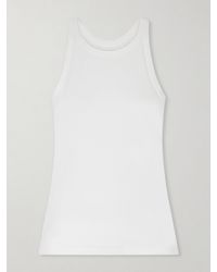 Another Tomorrow - Racerback Lyocell And Cotton-Blend Tank - Lyst