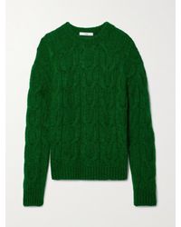 Tibi - Cable-Knit Brushed Mohair-Blend Sweater - Lyst