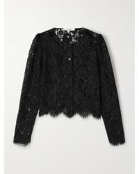 FRAME - Organic Cotton-Blend Lace Blouse - Lyst