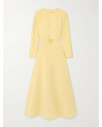 Oscar de la Renta - Belted Wool-Blend Midi Dress - Lyst