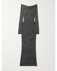 Stella McCartney - Off-The-Shoulder Sequined Recycled Knitted Gown - Lyst