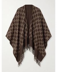 Gucci - Überwurf Aus Woll-Jacquard Mit Fransen - Lyst