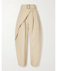 Polo Ralph Lauren - Belted Wrap-Effect Pleated Linen Tapered Pants - Lyst