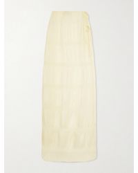 Kiki de Montparnasse - Smocked Silk-Blend Maxi Skirt - Lyst