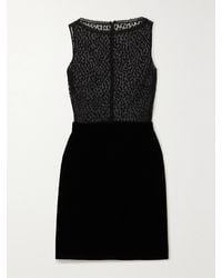 Givenchy - Cotton-Blend Lace And Velvet Mini Dress - Lyst