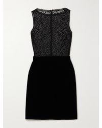 Givenchy - Cotton-Blend Lace And Velvet Mini Dress - Lyst