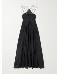 Isabel Marant - Lindy Maxikleid Aus Ramie Mit Spitzenbesätzen Und Stickereien - Lyst