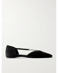 TOTEME - Net Sustain The T-Strap Suede Point-Toe Flats - Lyst