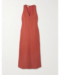 Brunello Cucinelli - Midikleid Aus Twill Mit Verzierungen - Lyst