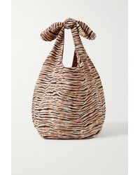 Faithfull The Brand Hanna Tote Aus Leinen Mit Tigerprint - Braun