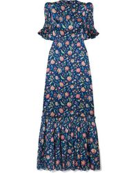 The Vampire's Wife The Night Flight Floral-print Maxi-dress - Blue