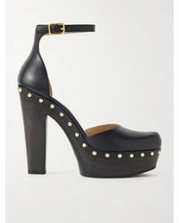 Chloé - Lola Studded Leather Platform Pumps - Lyst