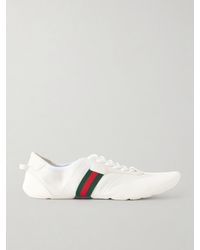 Gucci - Flex Suede-Trimmed Leather Sneakers - Lyst