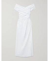 Altuzarra - Corfu Off-The-Shoulder Gathered Cotton-Blend Poplin Maxi Dress - Lyst