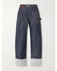 JW Anderson - High-Rise Embroidered Wide-Leg Jeans - Lyst