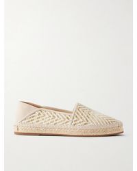 Manolo Blahnik - Espadra Suede-Trimmed Woven Raffia Espadrilles - Lyst
