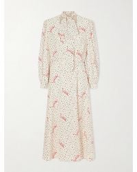 Valentino Garavani - Pussy-Bow Polka-Dot Silk Crepe De Chine Maxi Dress - Lyst