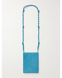 Jil Sander - Tangle Small Leather-Trimmed Suede Shoulder Bag - Lyst