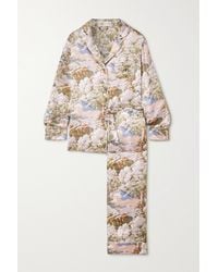 Olivia Von Halle Lila Printed Silk-satin Pyjama Set - Pink