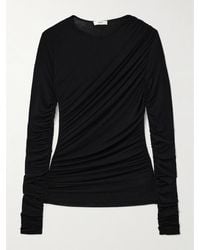 Agolde - Tania Draped Stretch-Tencel Lyocell Jersey Top - Lyst