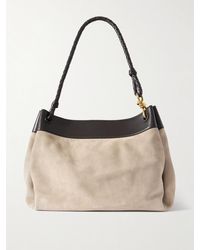Bottega Veneta - Parachute Maxi Embellished Leather-Trimmed Suede Tote Bag - Lyst