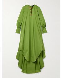 Oscar de la Renta - Robe Du Soir En Taffetas De Coton Mélangé À Ornements Et À Superposition - Lyst