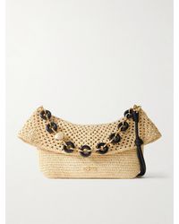 Loewe - Paula's Ibiza Ola Schultertasche Aus Raffiabast Mit Lederbesätzen Und Verzierungen - Lyst
