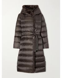 Max Mara - Medusa Hooded Belted Quilted Plush-Trimmed Shell Down Coat - Lyst