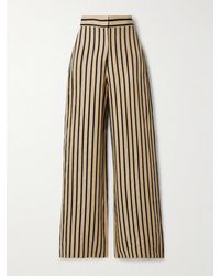 Max Mara - Cestino Striped Linen-Cotton Palazzo Trousers - Lyst