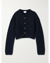 KHAITE - Balser Cable-Knit Cashmere And Mohair-Blend Cardigan - Lyst