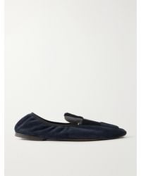KHAITE - Zoe Leather And Suede Ballet Flats - Lyst