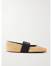 Givenchy - Logo-Appliquéd Raffia Ballerina Flats - Lyst
