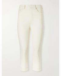 Zimmermann - Clash Embroidered High-Rise Slim-Fit Capri Jeans - Lyst