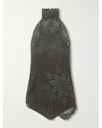 Magda Butrym - Asymmetric Crocheted Cotton Halterneck Top - Lyst