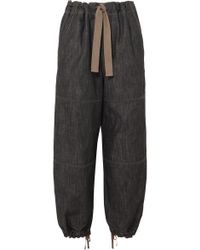 Brunello Cucinelli Karottenhose Aus Denim Mit Zierperlen - Blau