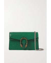 Gucci Dionysus Super Mini Textured-leather Shoulder Bag - Green