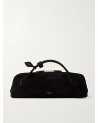 Alaïa - Le Teckel Leather-Trimmed Suede Clutch - Lyst