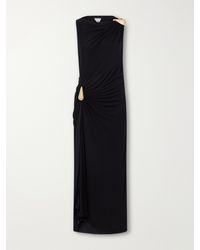 Bottega Veneta - Gathered Embellished Crepe-Jersey Maxi Dress - Lyst