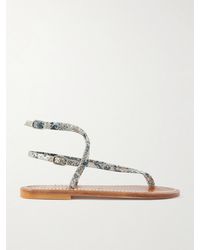 K. Jacques - Abako Snake-Effect Leather Sandals - Lyst