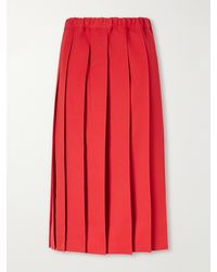 Comme des Garçons - Pleated Gabardine Midi Skirt - Lyst